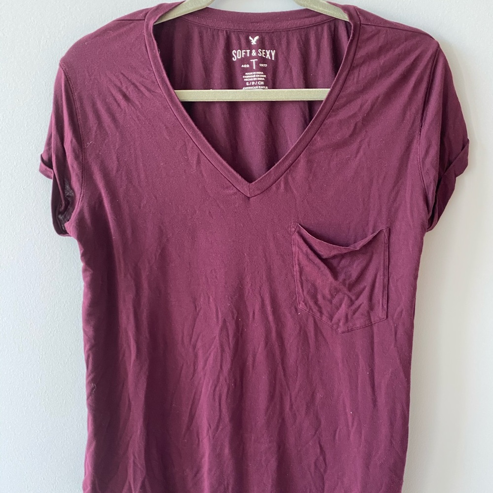 Soft & Sexy American Eagle Maroon Tee